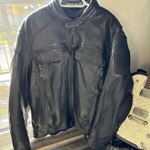 Screamin' Eagle real leather bike coat